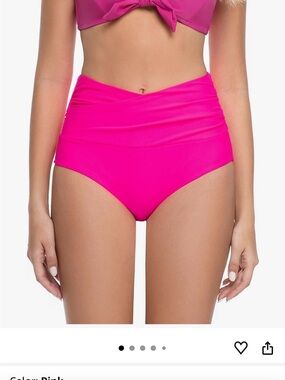 High-Waist Pink Bikini Bottoms